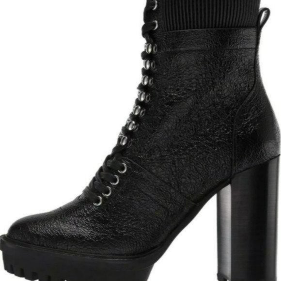 Vince Camuto Ermania Leather Platform Lace-up Bootie -7.5 - Picture 10 of 13